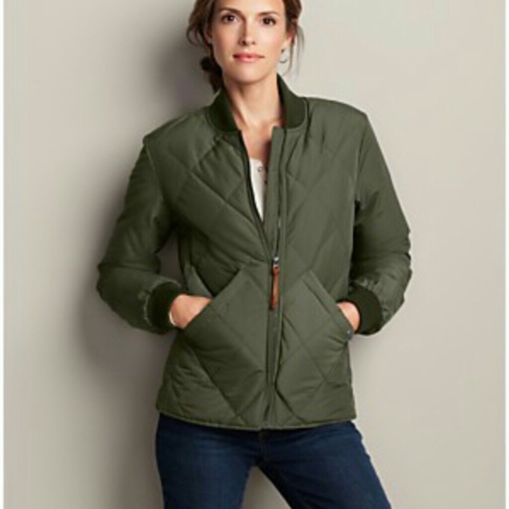 Eddie Bauer 1936 skyliner olive bomber jacket